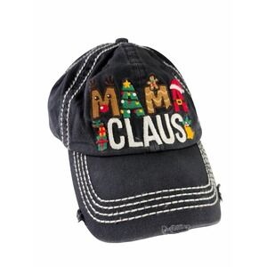 KBETHOS Vintage Mama Claus Embroidered Distressed Baseball Cap Black